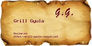 Grill Gyula névjegykártya